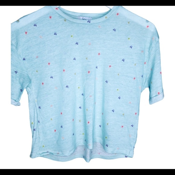 KIZ Dainty Butterfly Print Crop Tee/Top With Cap Sleeves Mint Girl 14Y - Picture 4 of 8